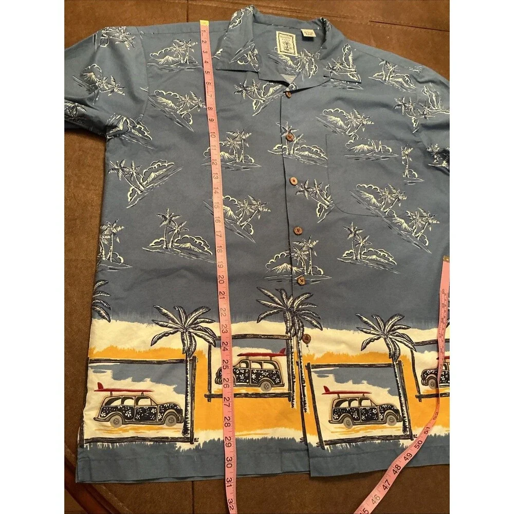 Roundtree & Yorke Men’s Beach Shirt & Swim Shorts Set Sz L Cotton